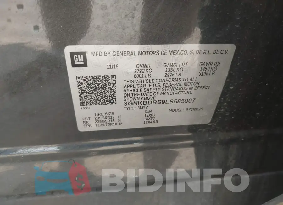 3GNKBDRS9LS585907 Photo# 9