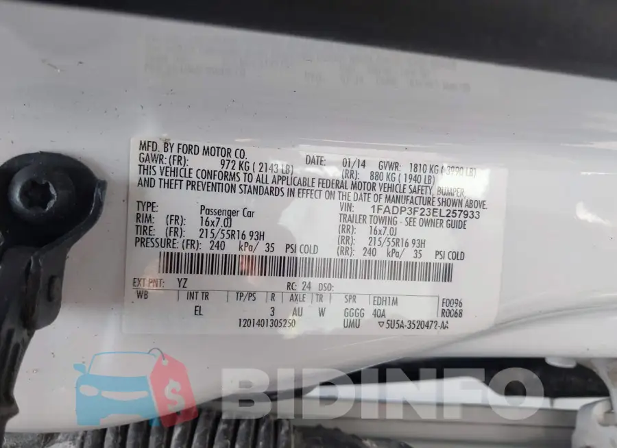 1FADP3F23EL257933 Photo# 9