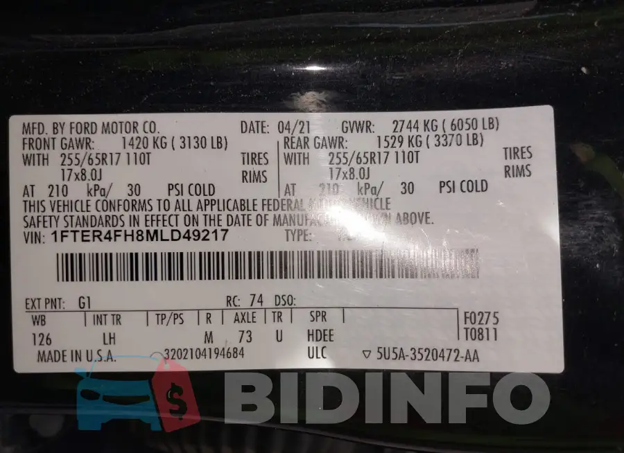 1FTER4FH8MLD49217 Photo# 9