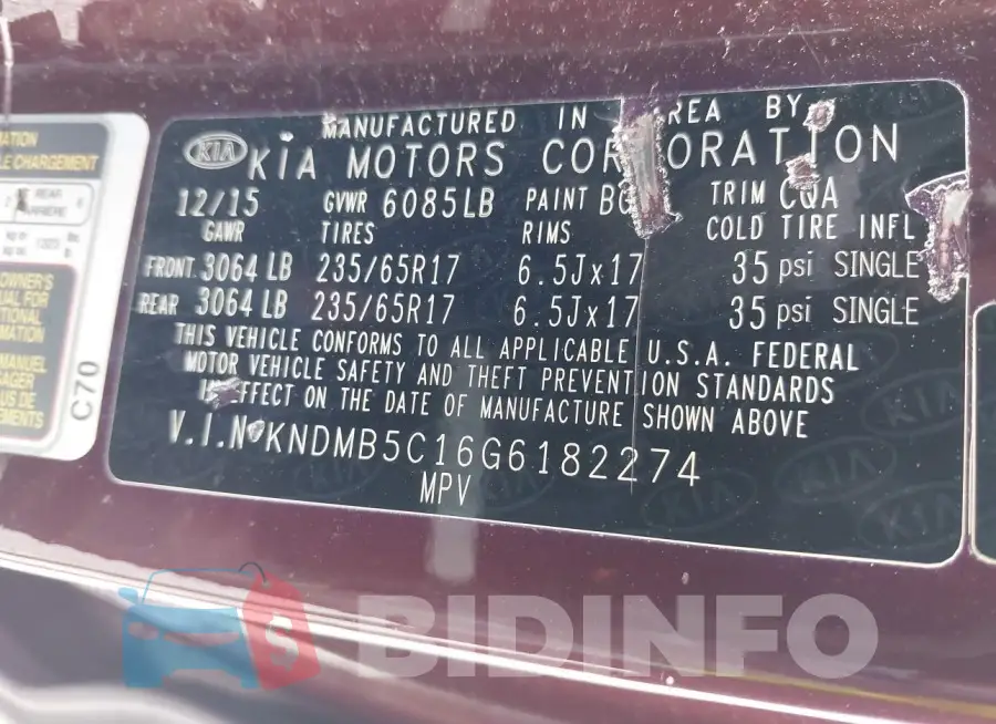 KNDMB5C16G6182274 Photo# 9