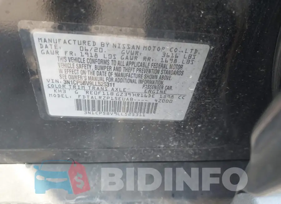 3N1CP5BV9LL525311 Photo# 9