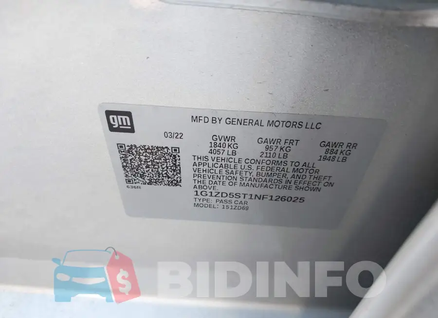 1G1ZD5ST1NF126025 Photo# 9