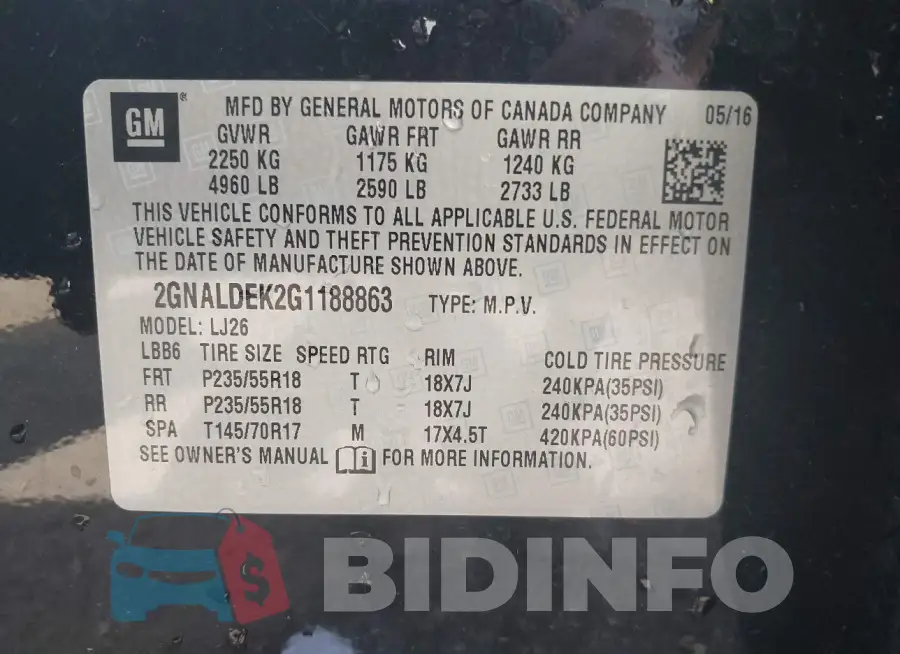 2GNALDEK2G1188863 Photo# 9