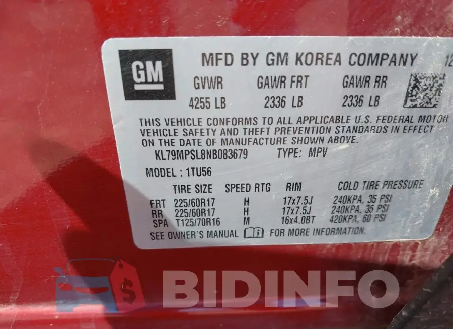 KL79MPSL8NB083679 Photo# 9
