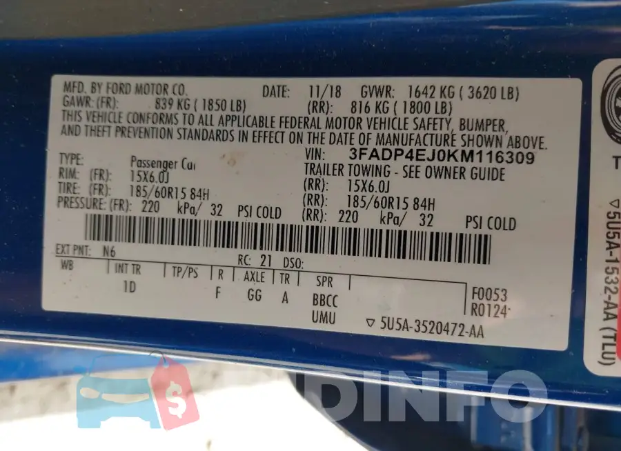 3FADP4EJ0KM116309 Photo# 9