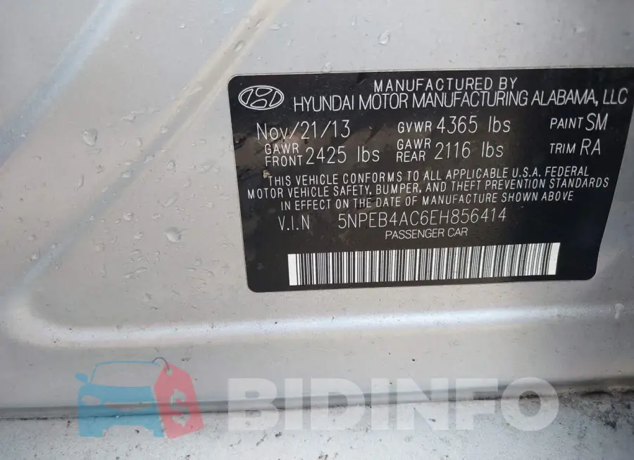 5NPEB4AC6EH856414 Photo# 9