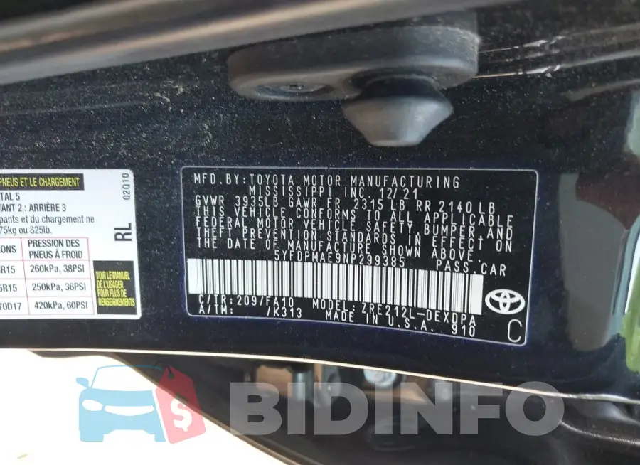 5YFDPMAE9NP299385 Photo# 9