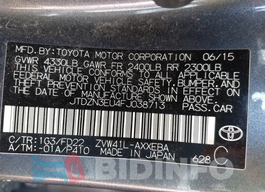 JTDZN3EU4FJ038713 Photo# 9