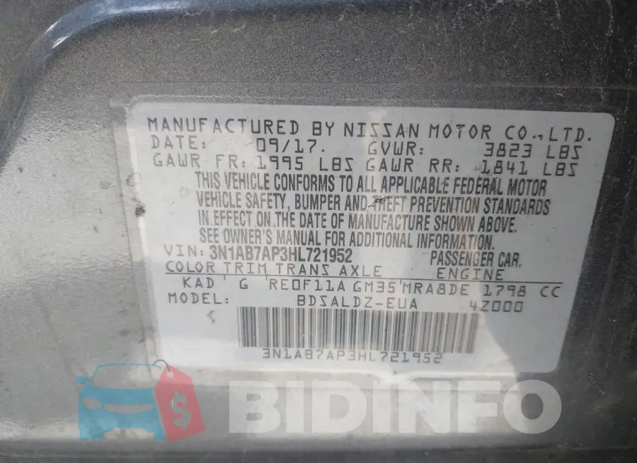 3N1AB7AP3HL721952 Photo# 9