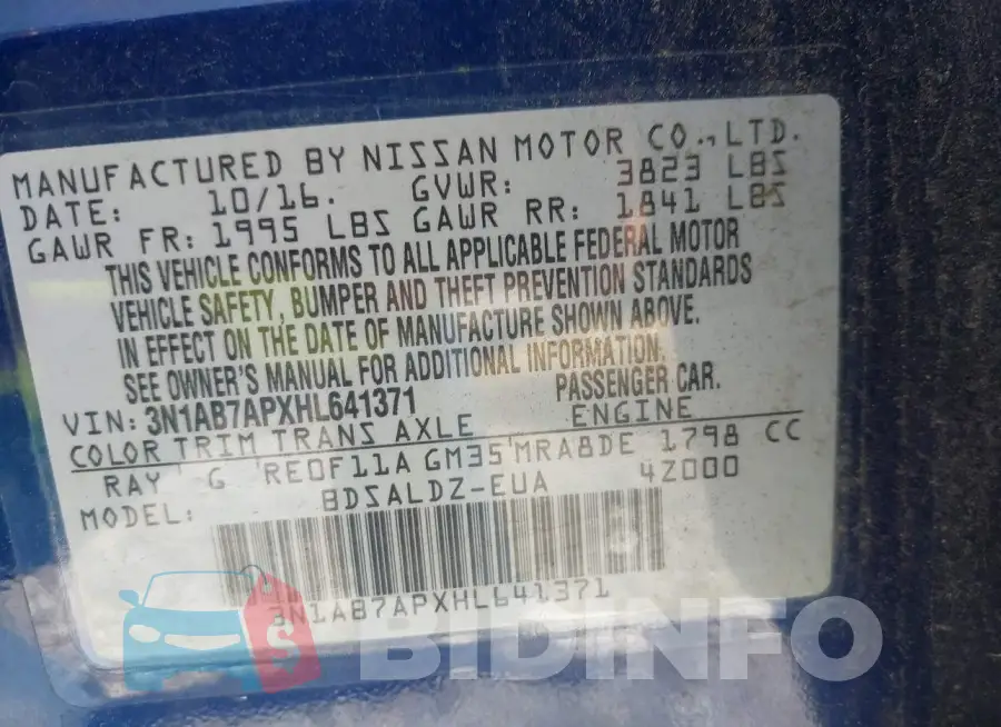 3N1AB7APXHL641371 Photo# 9