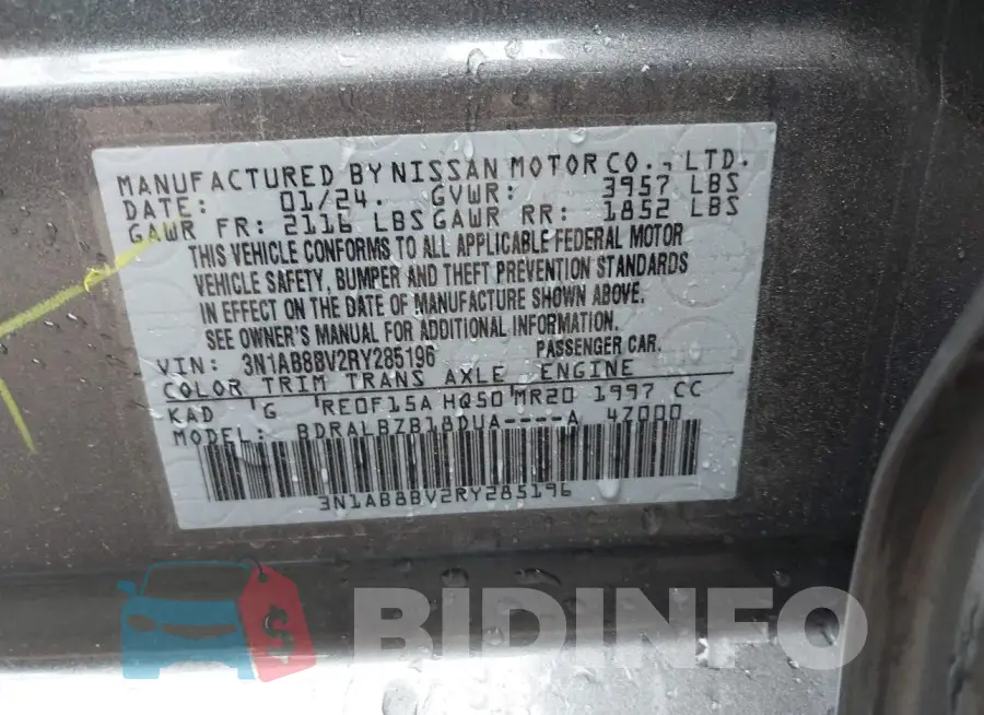 3N1AB8BV2RY285196 Photo# 9