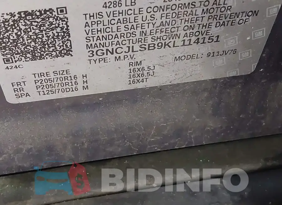 3GNCJLSB9KL114151 Photo# 9