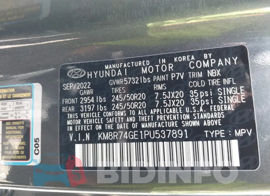 KM8R74GE1PU537891 Photo# 9