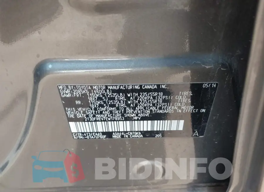 2T3DFREV7EW178953 Photo# 9