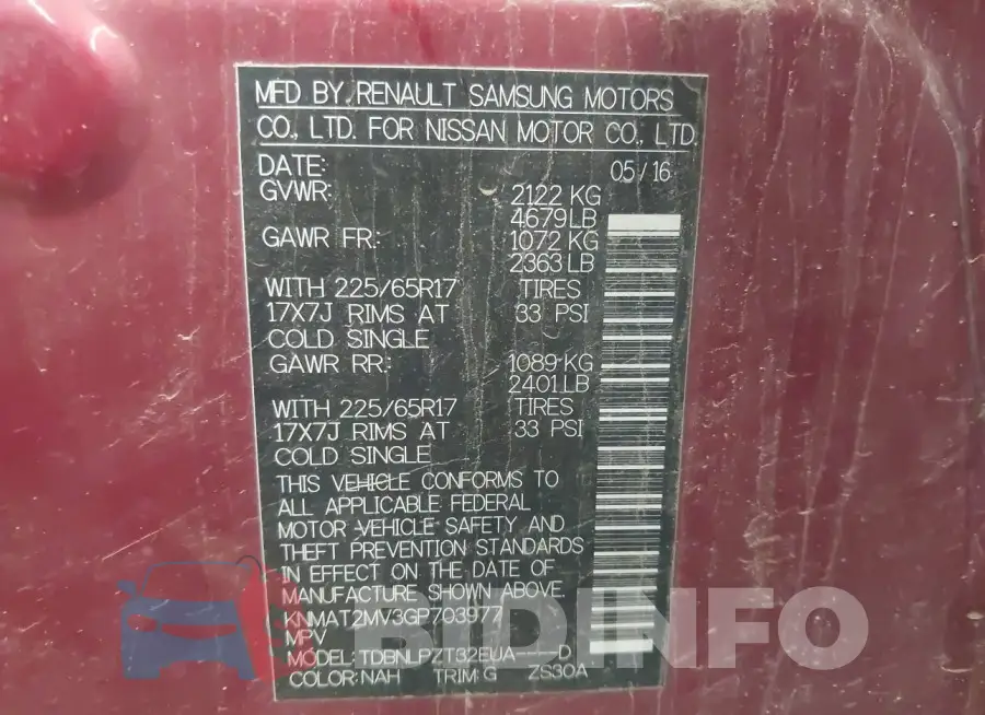 KNMAT2MV3GP703977 Photo# 9