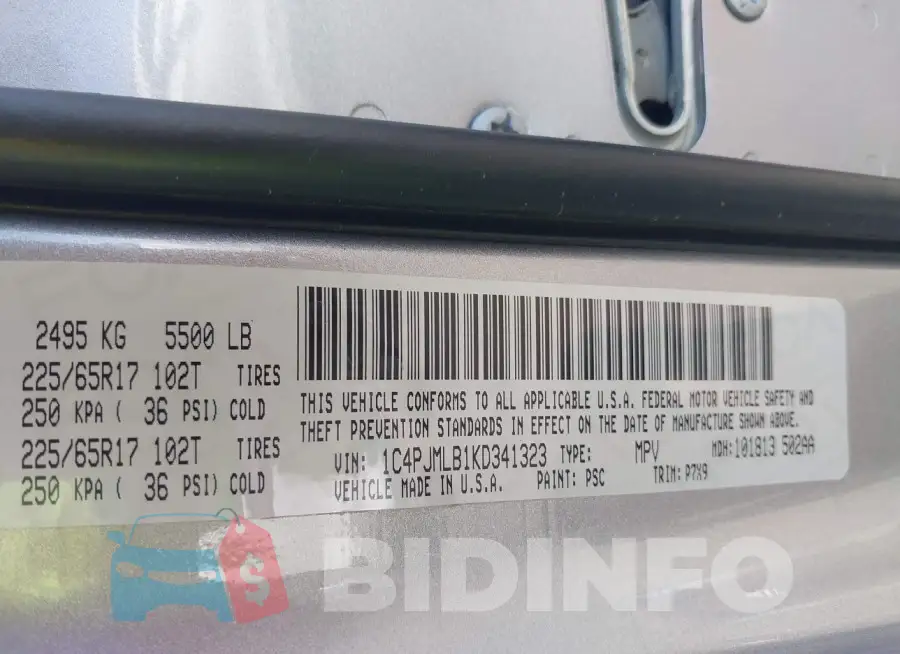 1C4PJMLB1KD341323 Photo# 9