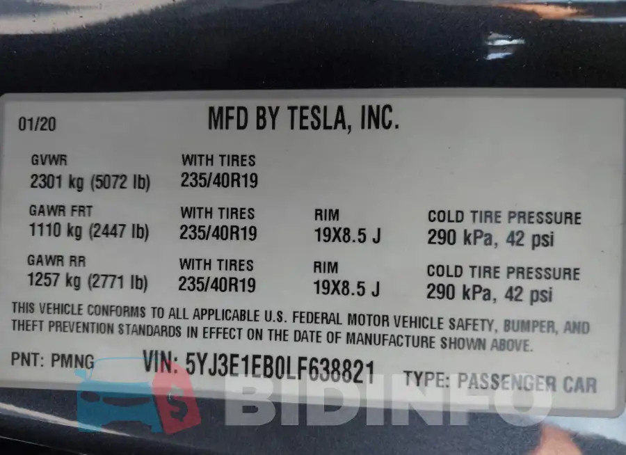 5YJ3E1EB0LF638821 Photo# 9