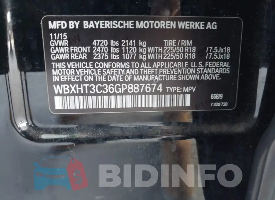 WBXHT3C36GP887674 Photo# 9