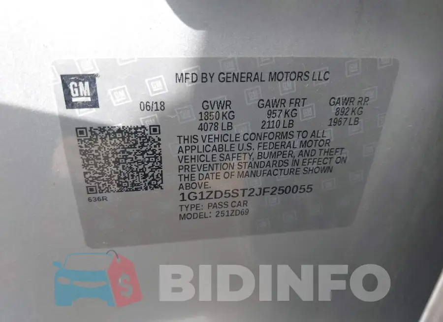 1G1ZD5ST2JF250055 Photo# 9