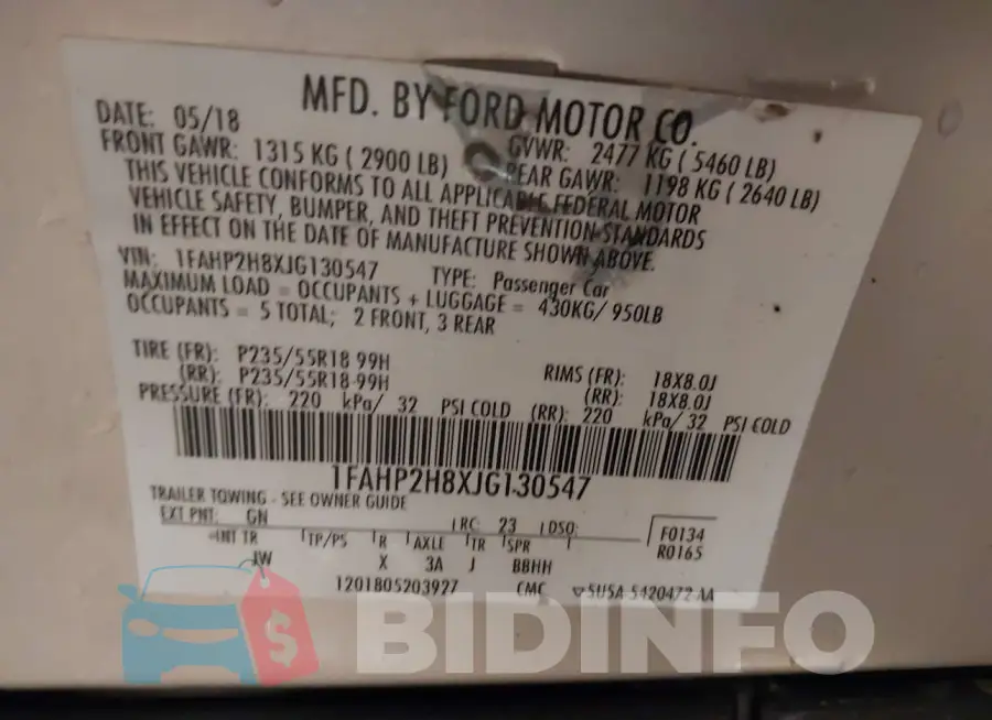 1FAHP2H8XJG130547 Photo# 9