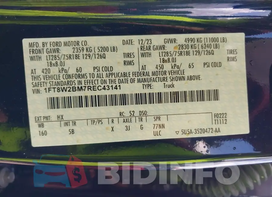 1FT8W2BM7REC43141 Photo# 9