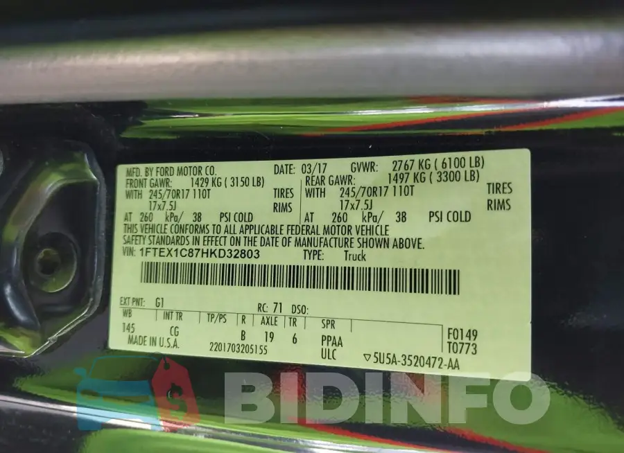 1FTEX1C87HKD32803 Photo# 9