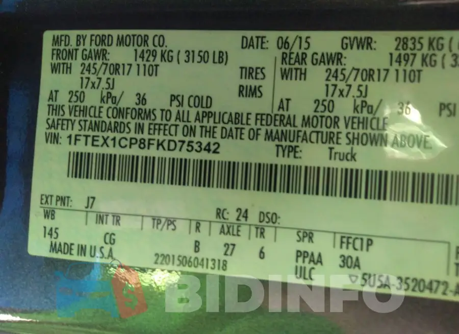 1FTEX1CP8FKD75342 Photo# 9