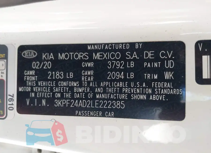 3KPF24AD2LE222385 Photo# 9