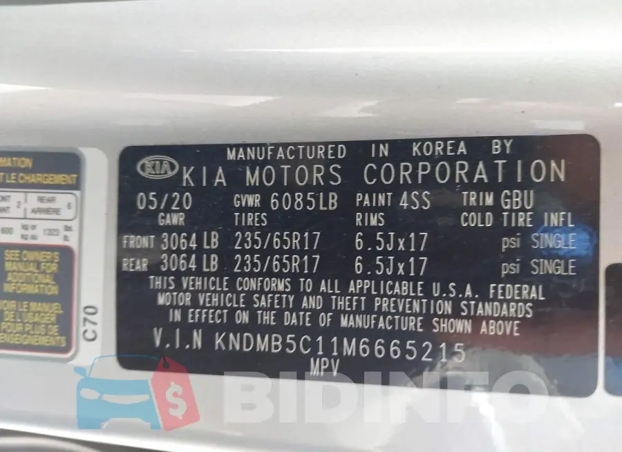 KNDMB5C11M6665215 Photo# 9