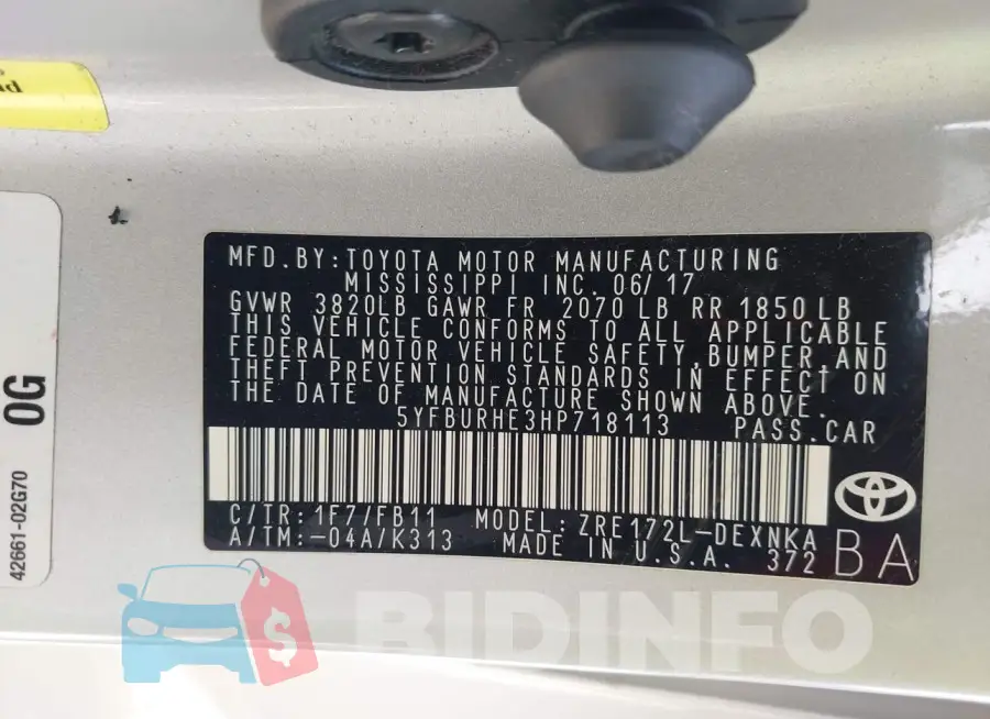 5YFBURHE3HP718113 Photo# 9