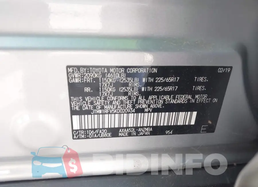 JTMW1RFV5KD020934 Photo# 9