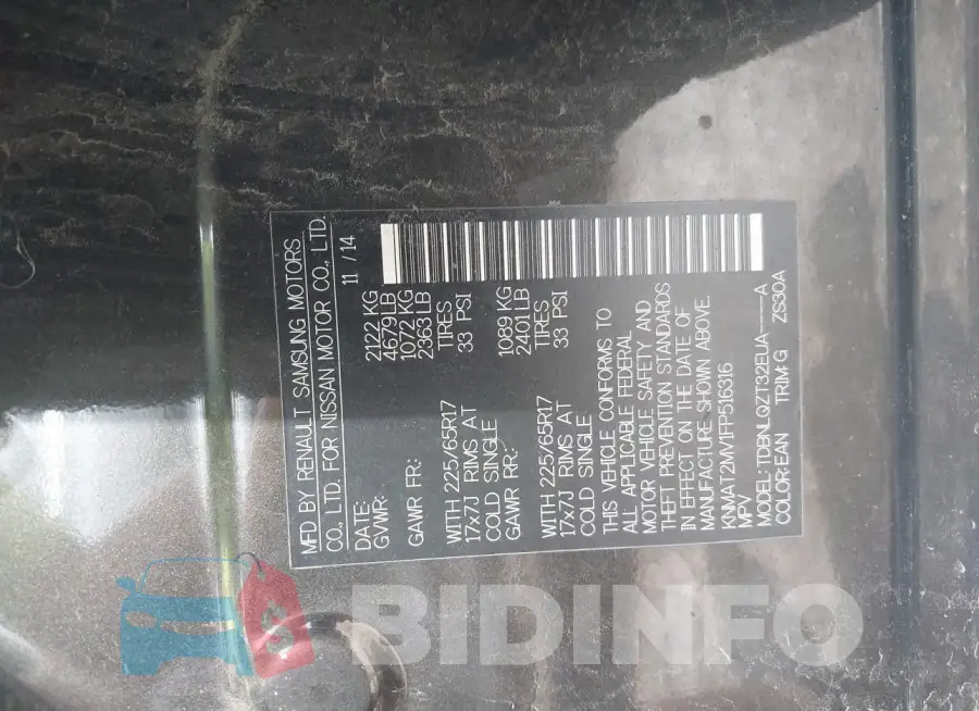 KNMAT2MV1FP516316 Photo# 9