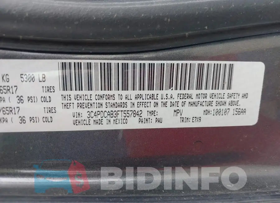 3C4PDCAB3FT557842 Photo# 9