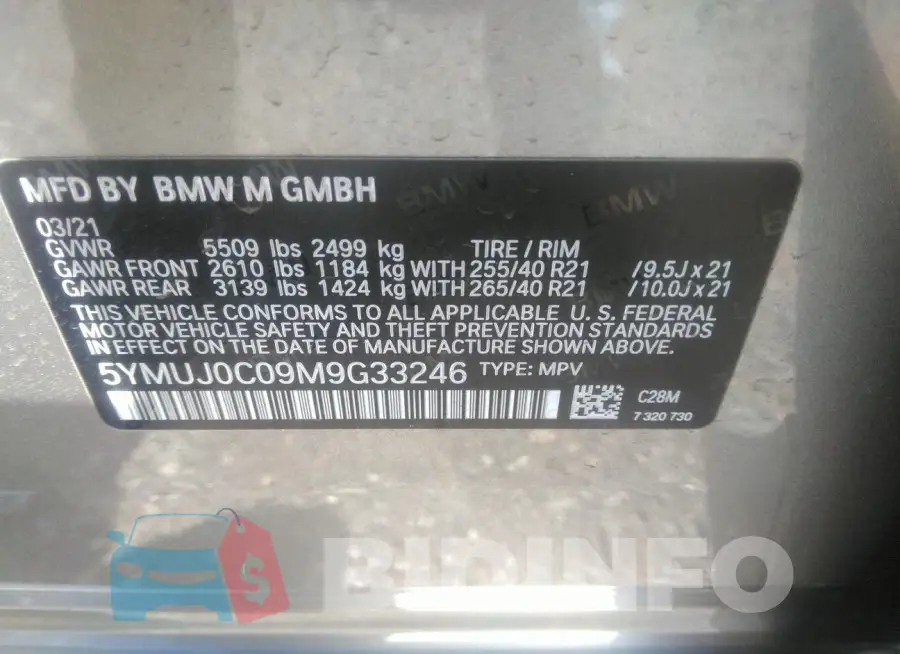5YMUJ0C09M9G33246 Photo# 9