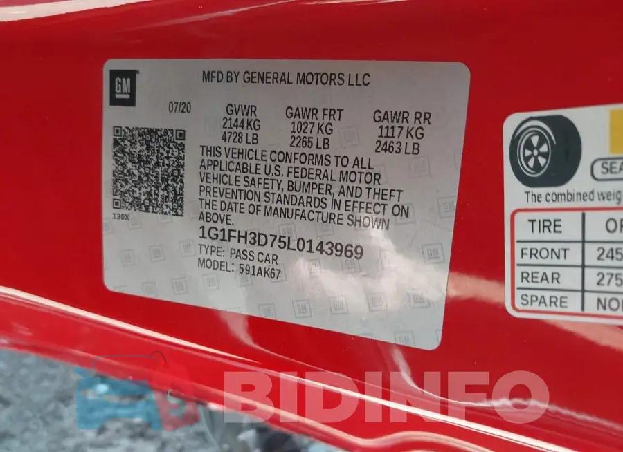 1G1FH3D75L0143969 Photo# 9