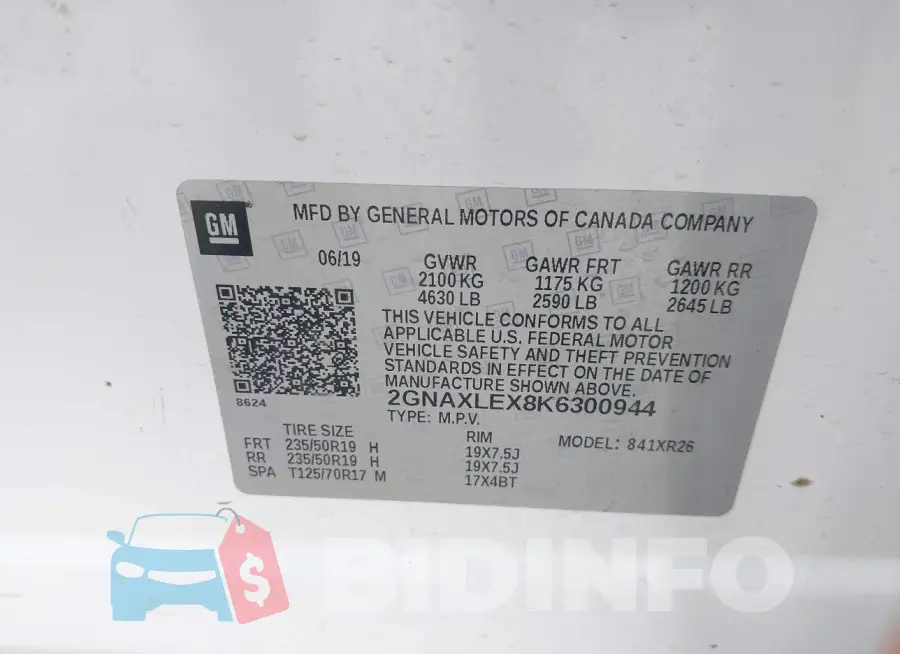 2GNAXLEX8K6300944 Photo# 9