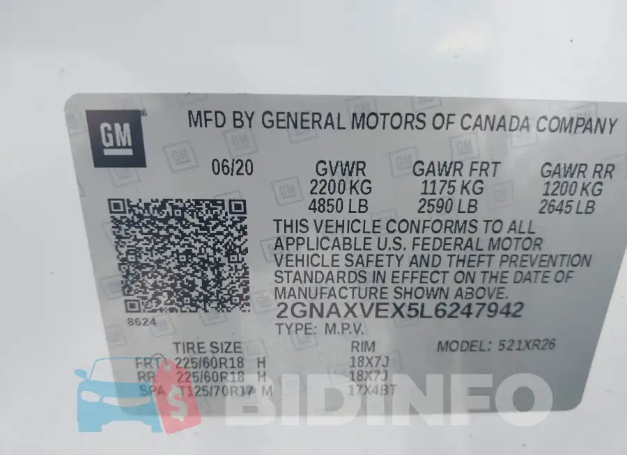 2GNAXVEX5L6247942 Photo# 9