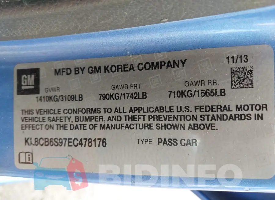 KL8CB6S97EC478176 Photo# 9