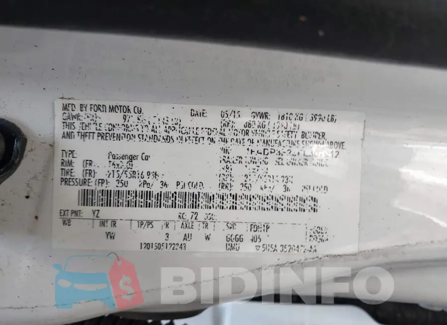 1FADP3F23FL307912 Photo# 9