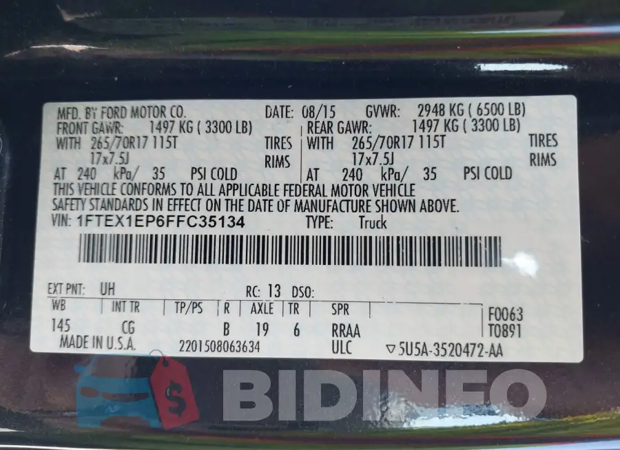1FTEX1EP6FFC35134 Photo# 9