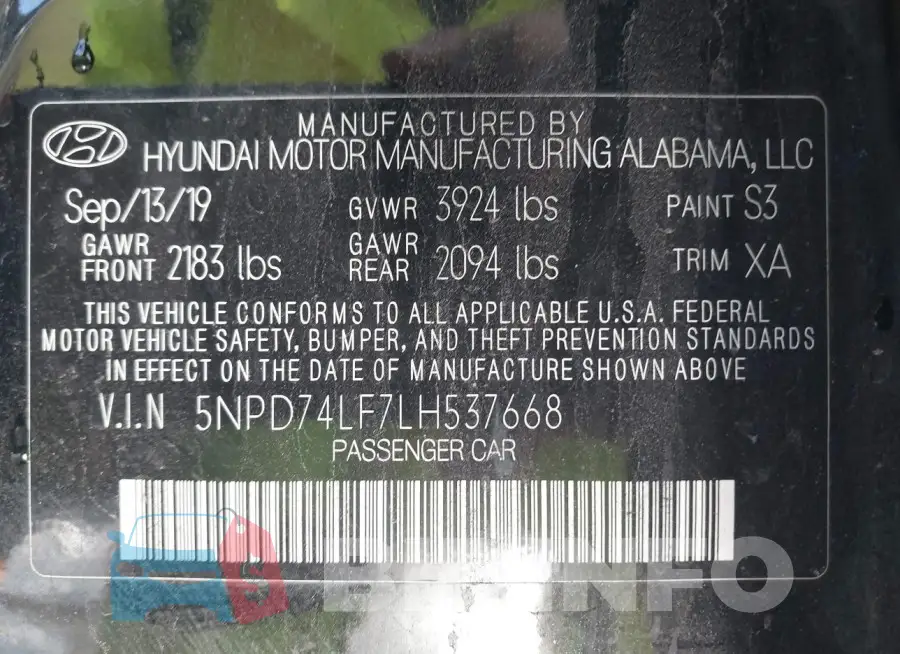 5NPD74LF7LH537668 Photo# 9