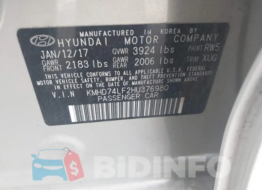 KMHD74LF2HU376980 Photo# 9