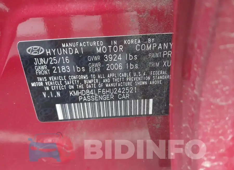 KMHD84LF6HU242521 Photo# 9