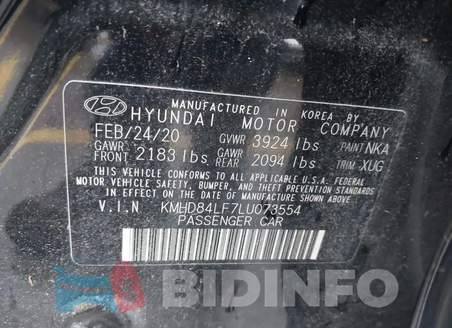KMHD84LF7LU073554 Photo# 9