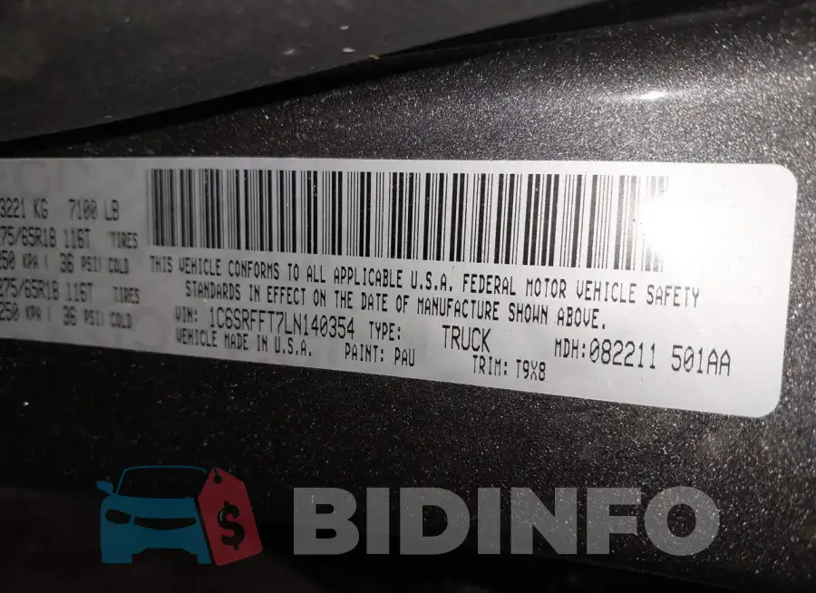 1C6SRFFT7LN140354 Photo# 9