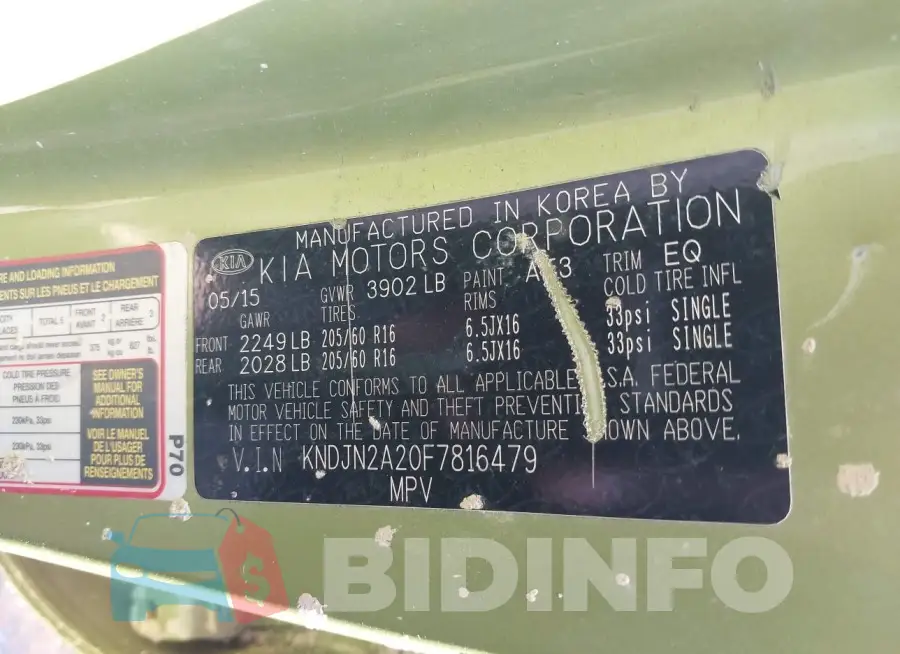 KNDJN2A20F7816479 Photo# 9