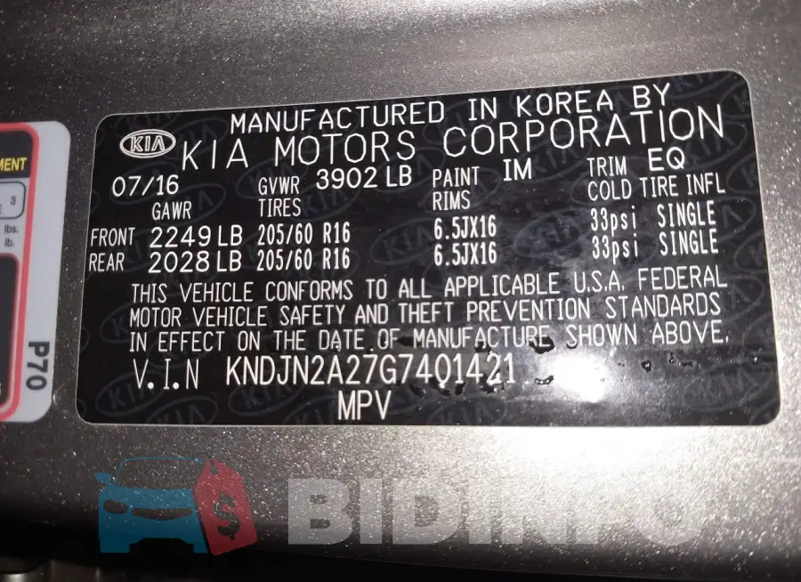 KNDJN2A27G7401421 Photo# 9