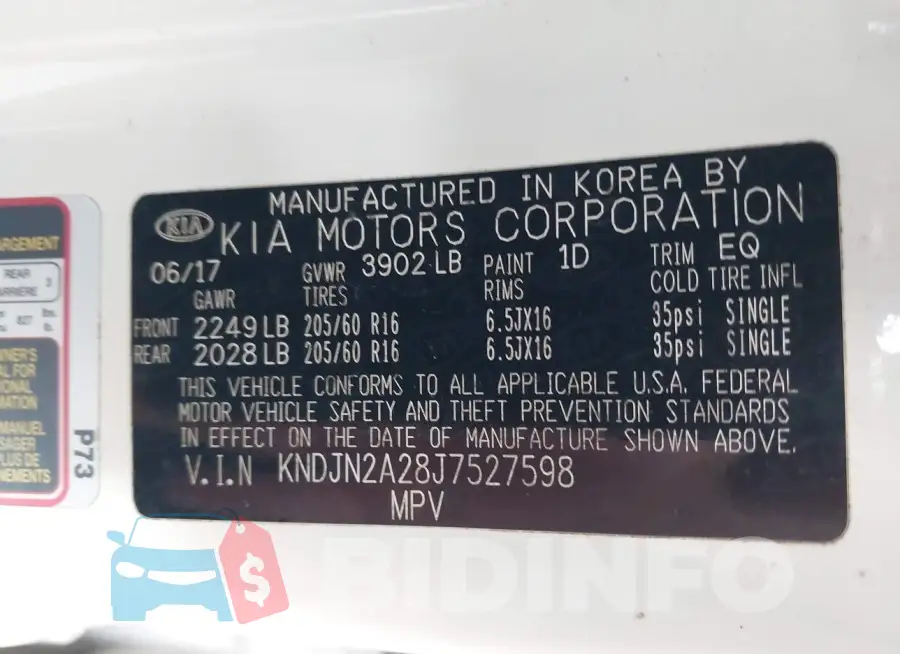 KNDJN2A28J7527598 Photo# 9