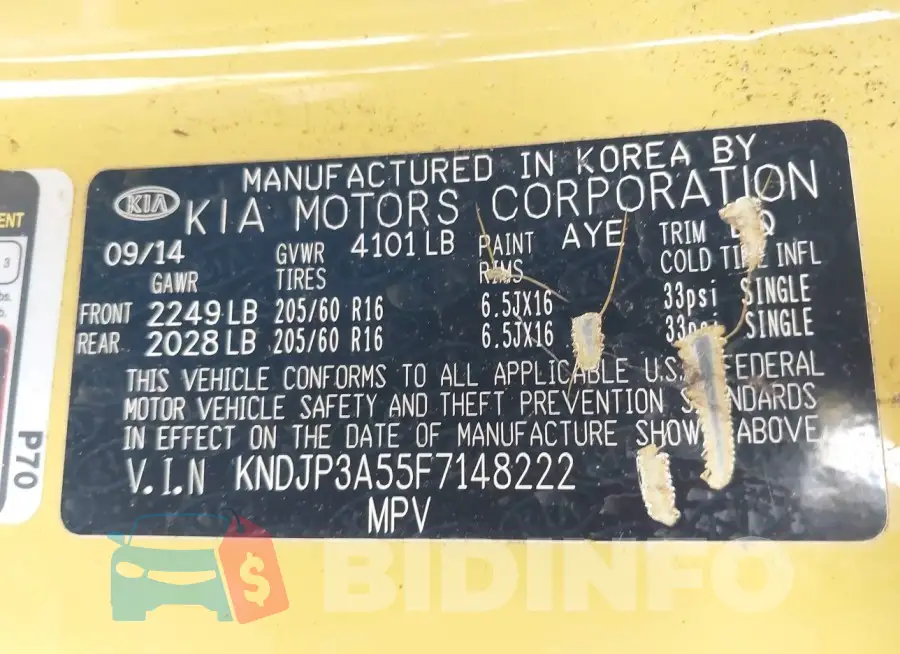 KNDJP3A55F7148222 Photo# 9