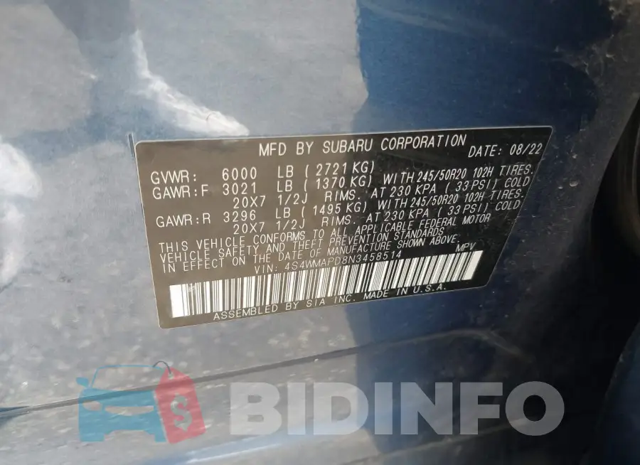 4S4WMAPD8N3458514 Photo# 9